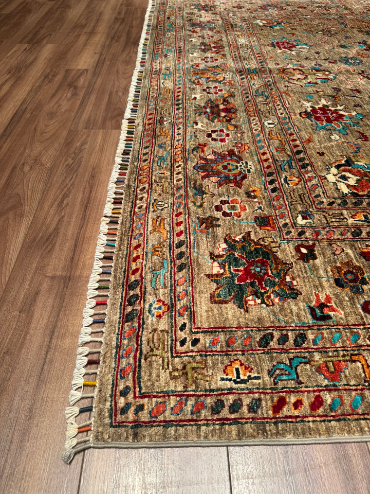 Sultani Binbirgece Original Hand Woven Brown Vegetable Dyed Wool Carpet 248x295 7.32 Square Meters - 8x10ft