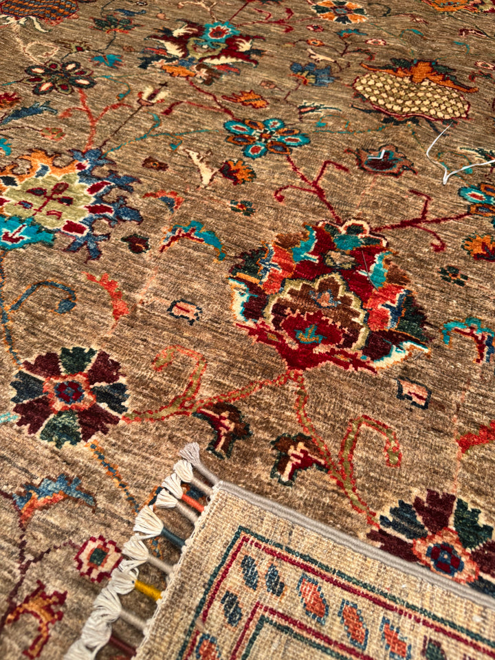 Sultani Binbirgece Original Hand Woven Brown Vegetable Dyed Wool Carpet 248x295 7.32 Square Meters - 8x10ft