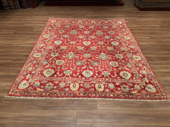 Sultani Binbirgece Original Hand Woven Red Vegetable Dyed Wool Carpet 250x296 7.4 Square Meters - 8x10 ft