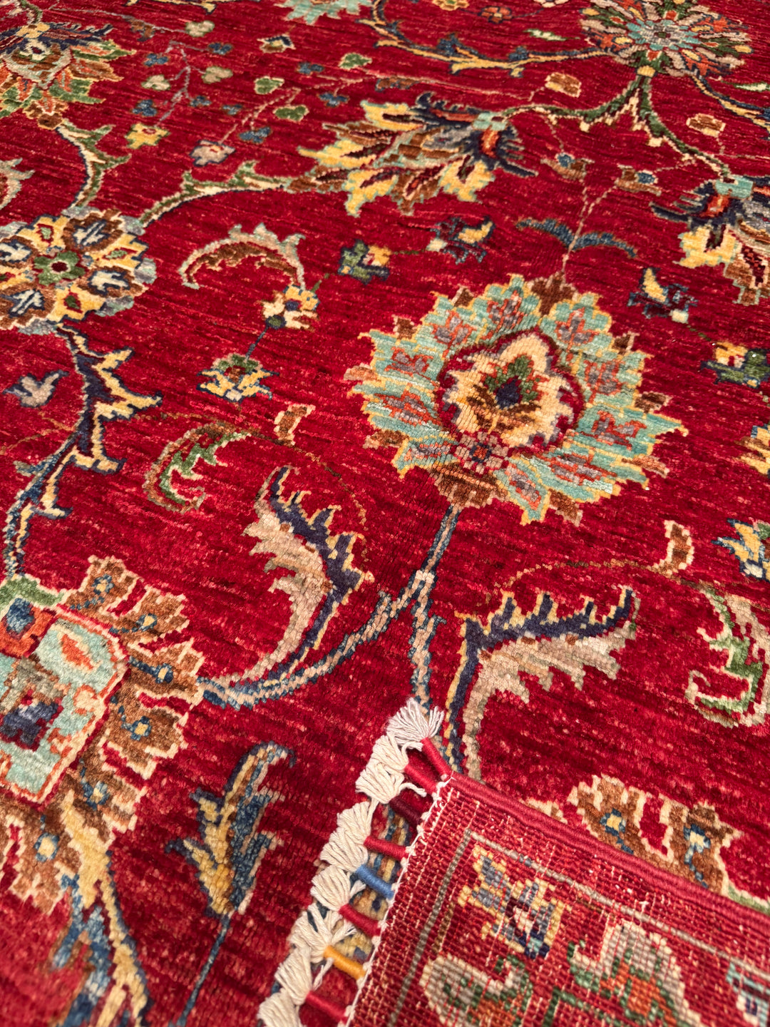 Sultani Binbirgece Original Hand Woven Red Vegetable Dyed Wool Carpet 250x296 7.4 Square Meters - 8x10 ft