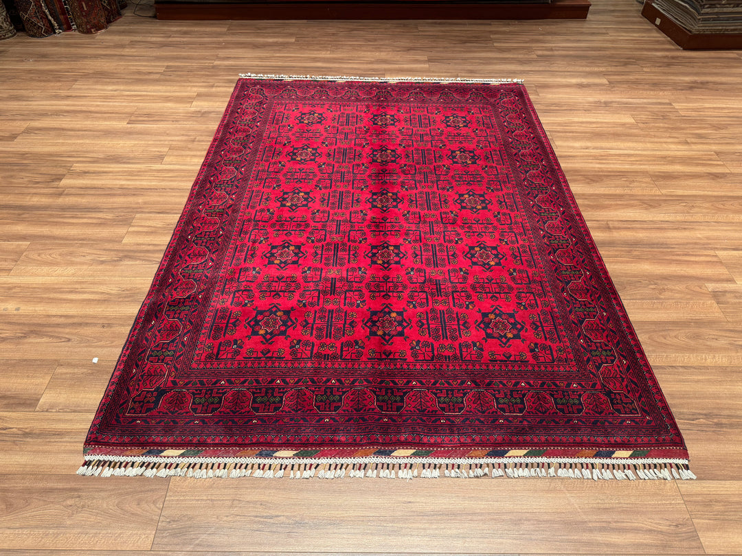 Afghan Carpet Hamyap Original Hand Woven Vegetable Dyed Wool 172x238 4.09 Square Meters - 5x6 ft