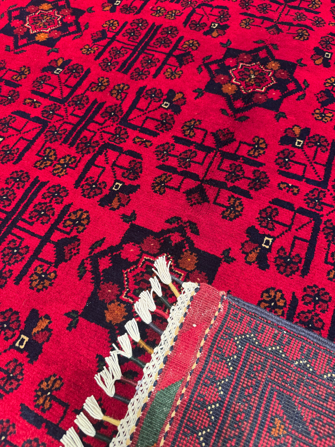 Afghan Carpet Hamyap Original Hand Woven Vegetable Dyed Wool 172x238 4.09 Square Meters - 5x6 ft