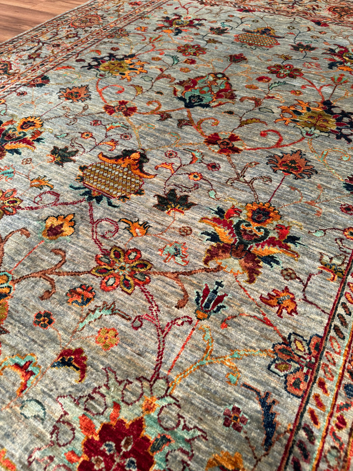 Sultani Binbirgece Orijinal El Dokuması Gri Kök Boya Yün Halı 171x243 4.16 Metrekare - 5x8 ft