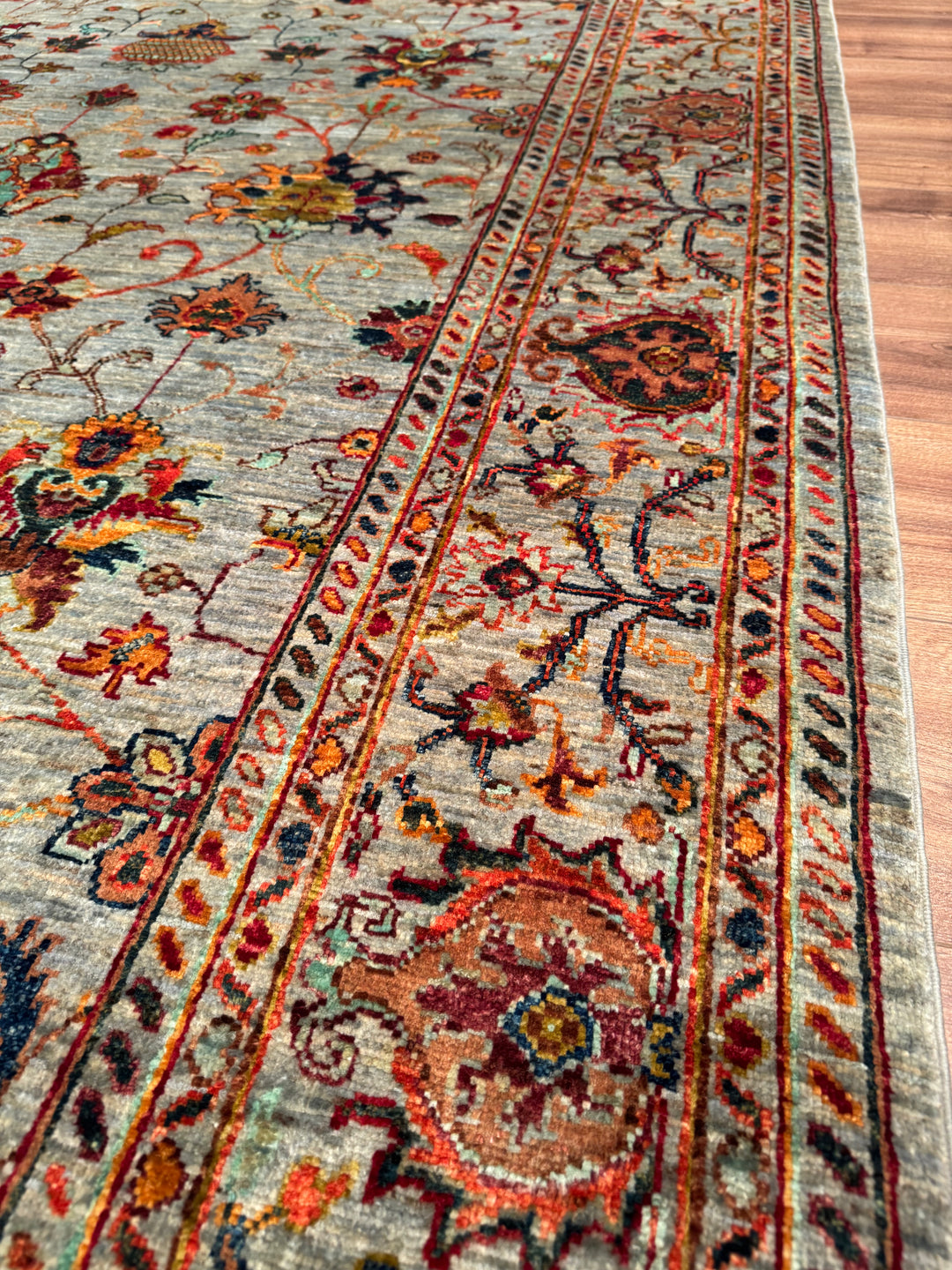 Sultani Binbirgece Orijinal El Dokuması Gri Kök Boya Yün Halı 171x243 4.16 Metrekare - 5x8 ft