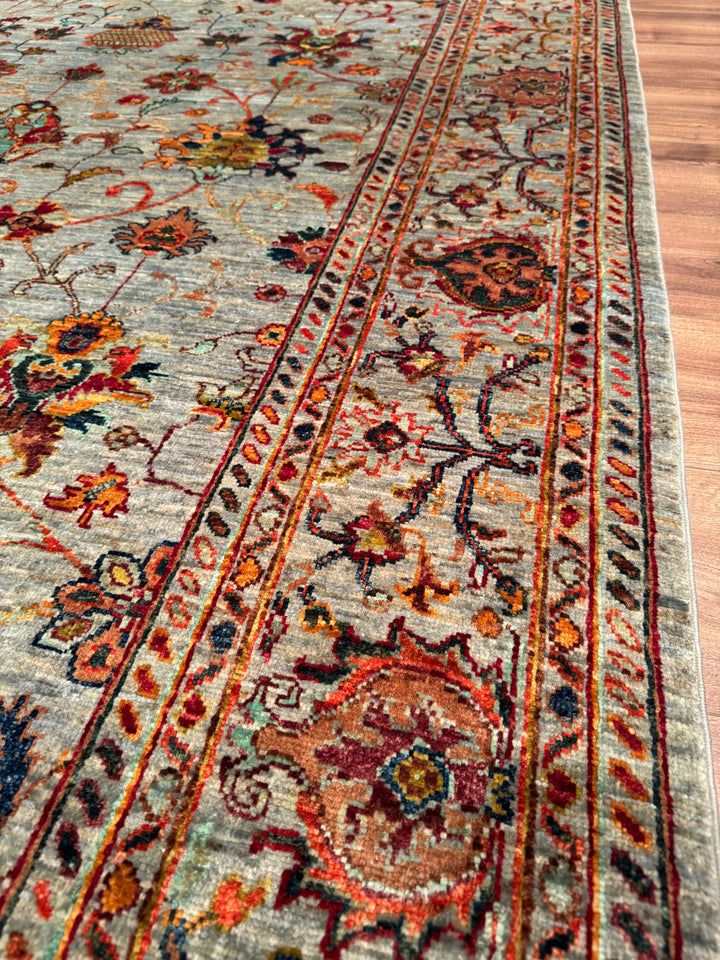 Sultani Binbirgece Orijinal El Dokuması Gri Kök Boya Yün Halı 171x243 4.16 Metrekare - 5x8 ft