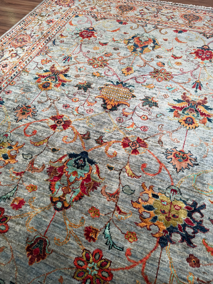 Sultani Binbirgece Orijinal El Dokuması Gri Kök Boya Yün Halı 171x243 4.16 Metrekare - 5x8 ft