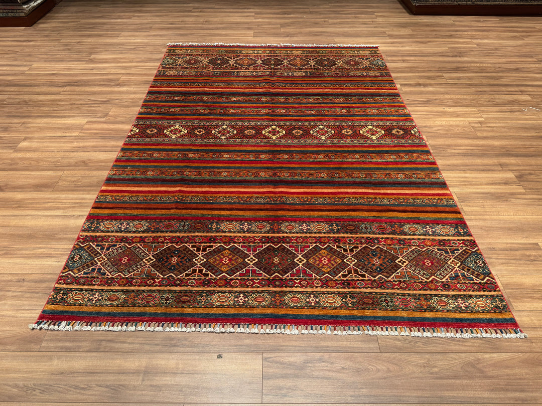 Khorjin Original Hand Woven Multi Vegetable Dyed Wool Carpet 202x294 5.94 Square Meters - 7x10 ft