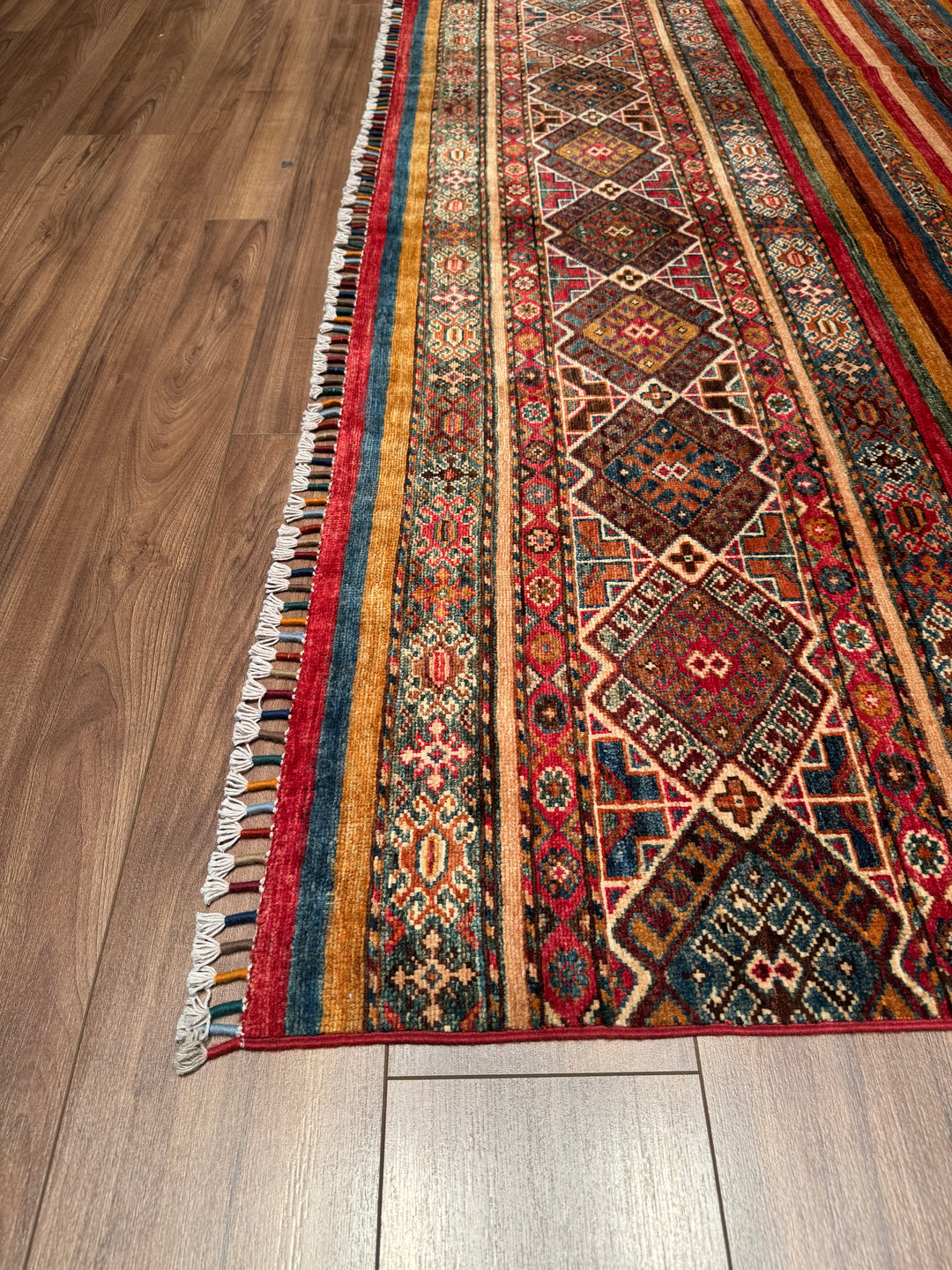 Khorjin Original Hand Woven Multi Vegetable Dyed Wool Carpet 202x294 5.94 Square Meters - 7x10 ft