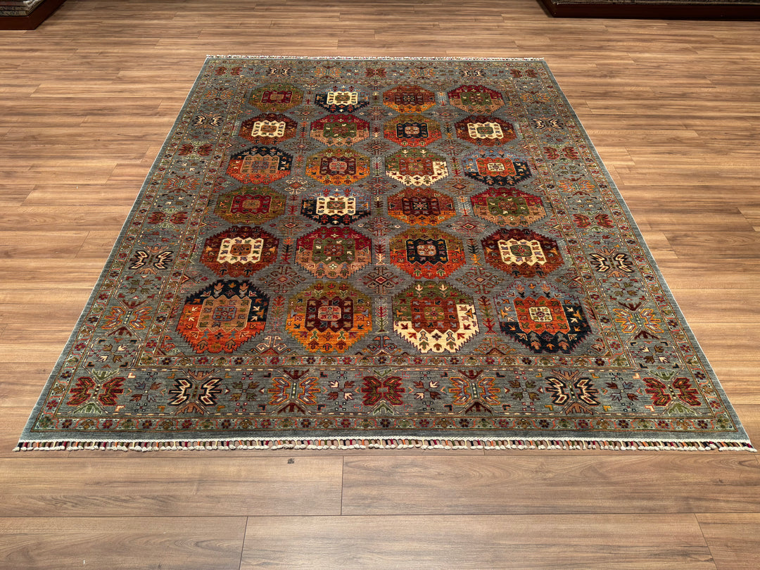 Veziri Original Hand Woven Gray Vegetable Dyed Wool Carpet 251x303 7.61 Square Meters - 8x10 ft