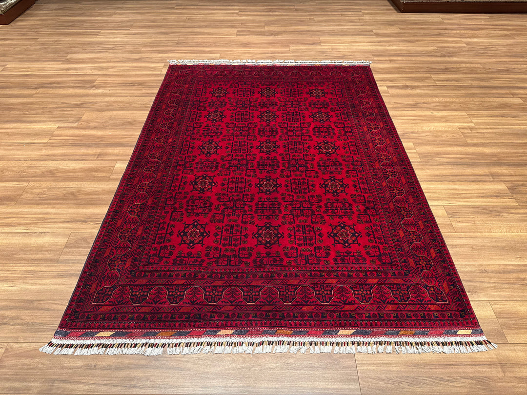 Afghan Carpet Hamyap Original Hand Woven Vegetable Dyed Wool 172x240 4.13 Square Meters - 5x6 ft