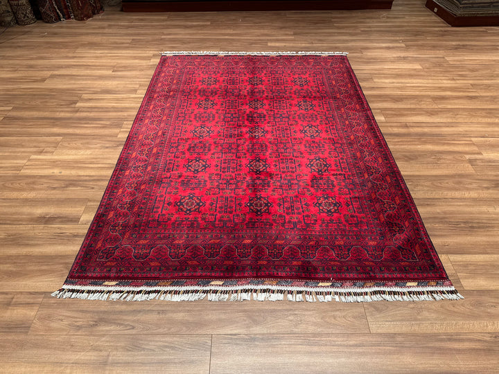 Afghan Carpet Hamyap Original Hand Woven Vegetable Dyed Wool 172x240 4.13 Square Meters - 5x6 ft