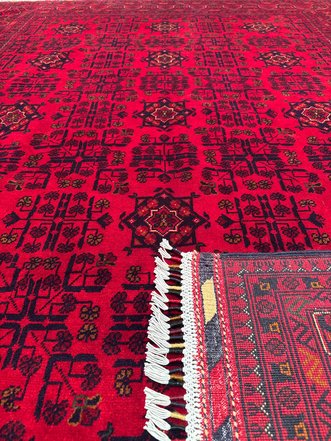 Afghan Carpet Hamyap Original Hand Woven Vegetable Dyed Wool 172x240 4.13 Square Meters - 5x6 ft