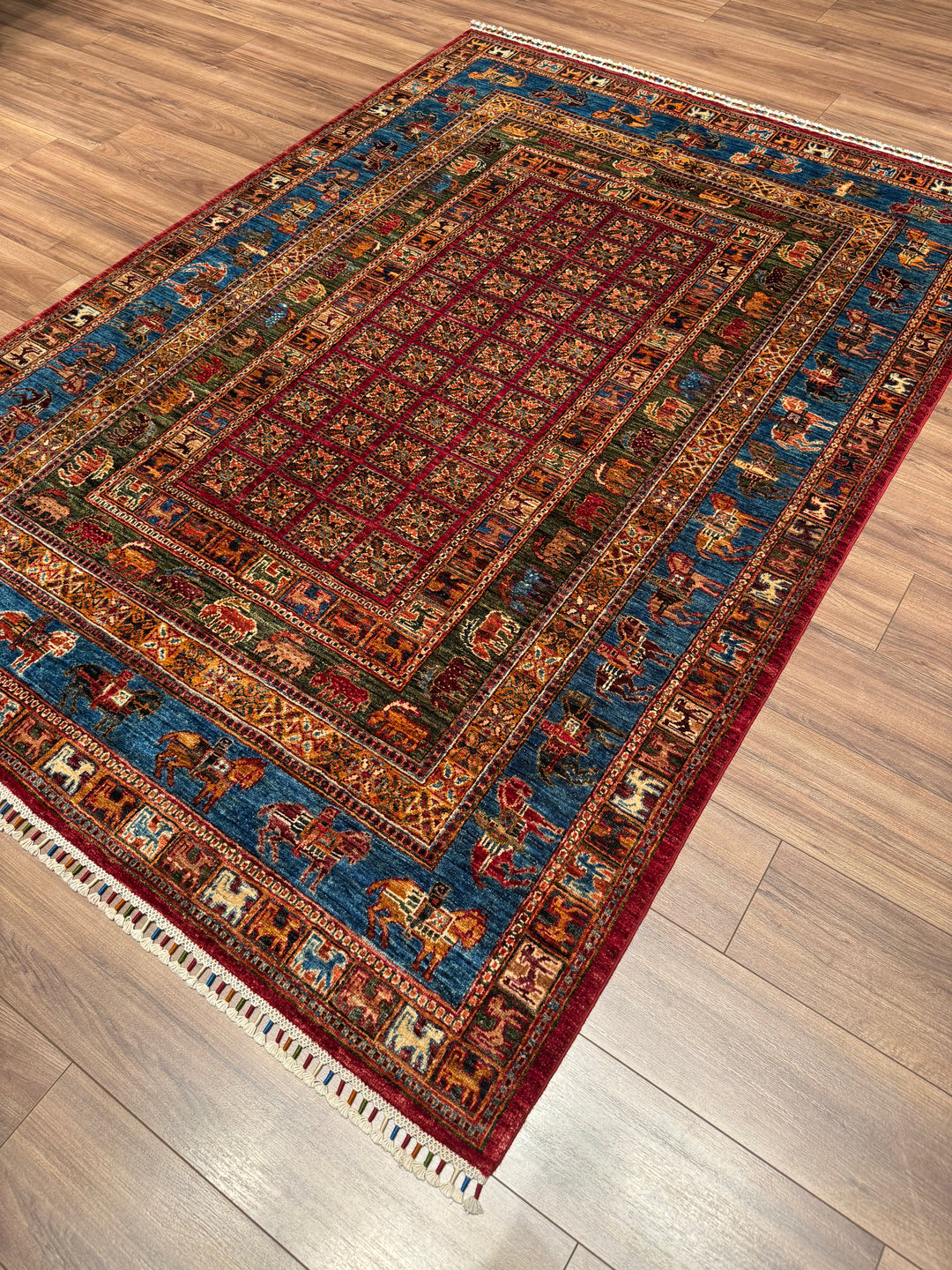 Pazırık Original Hand-Woven Multi Vegetable Dyed Wool Carpet 171x243 4.16 Square Meters - 5x8 ft