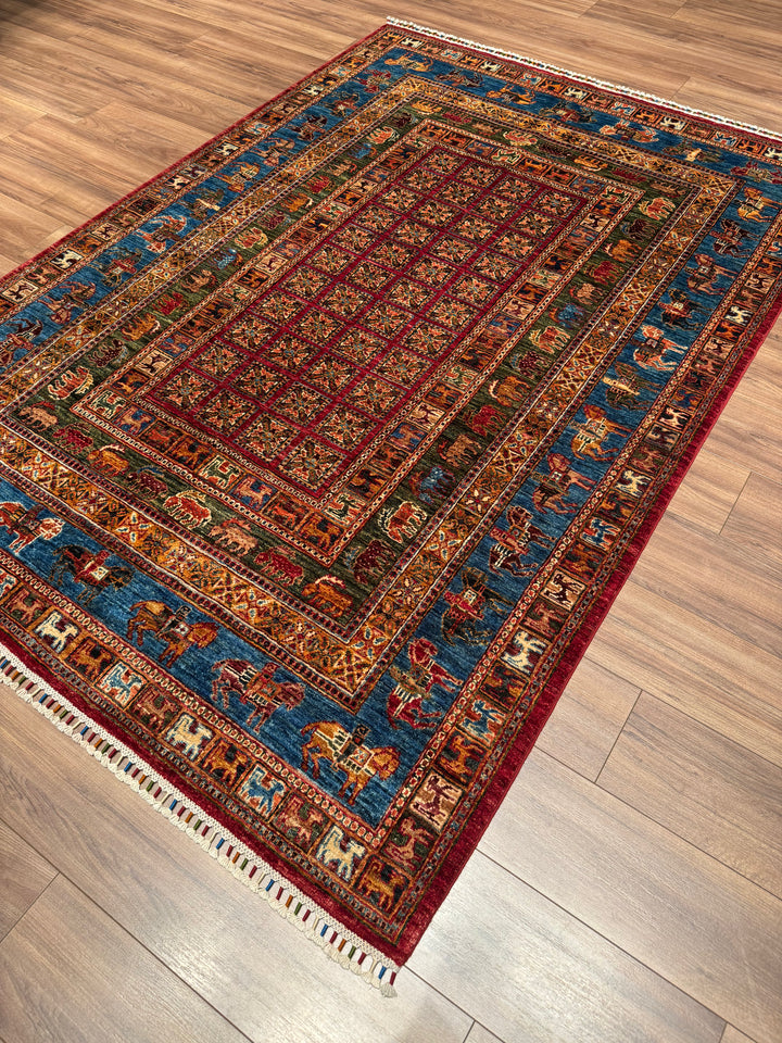 Pazırık Original Hand-Woven Multi Vegetable Dyed Wool Carpet 171x243 4.16 Square Meters - 5x8 ft
