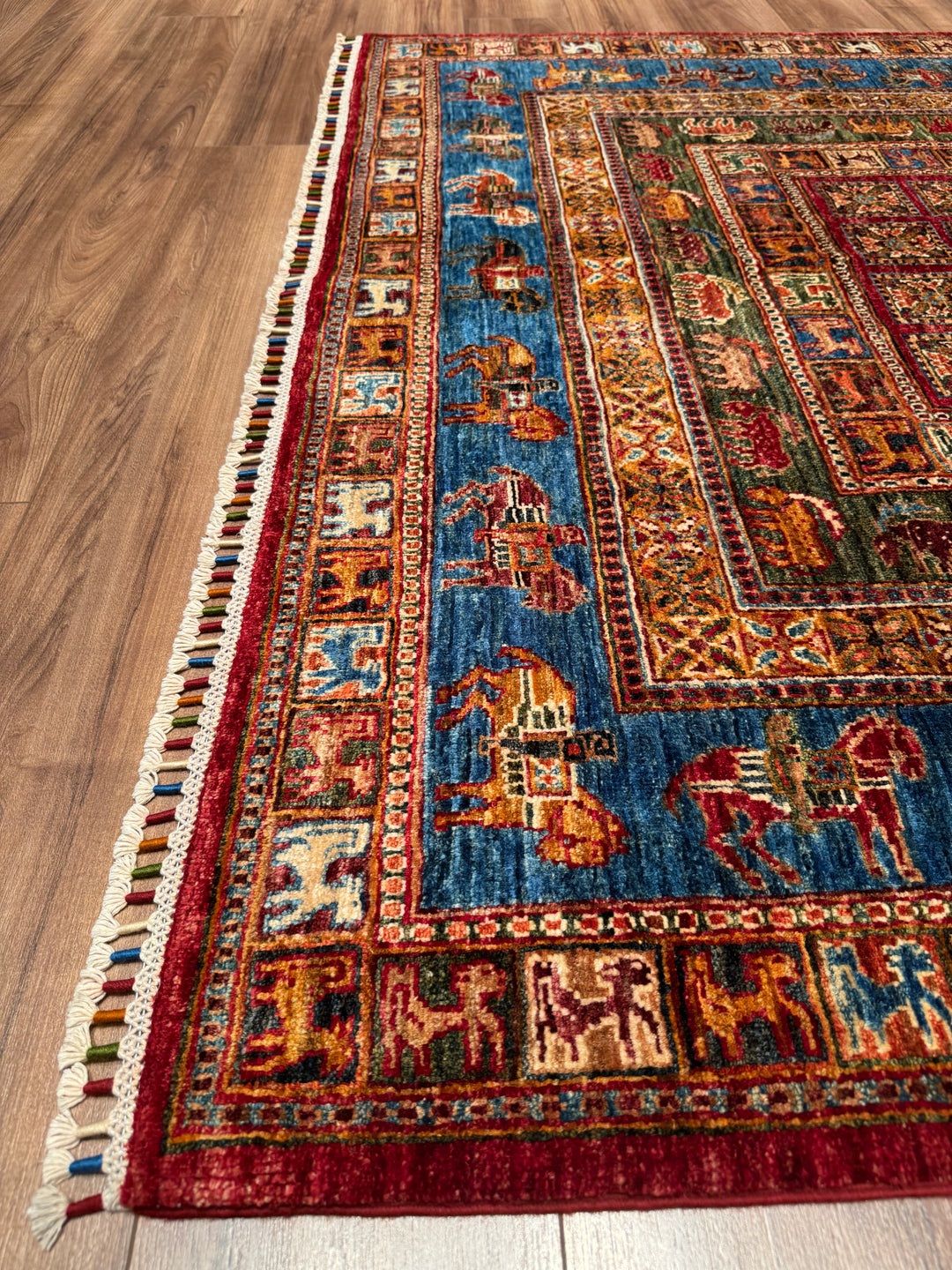 Pazırık Original Hand-Woven Multi Vegetable Dyed Wool Carpet 171x243 4.16 Square Meters - 5x8 ft