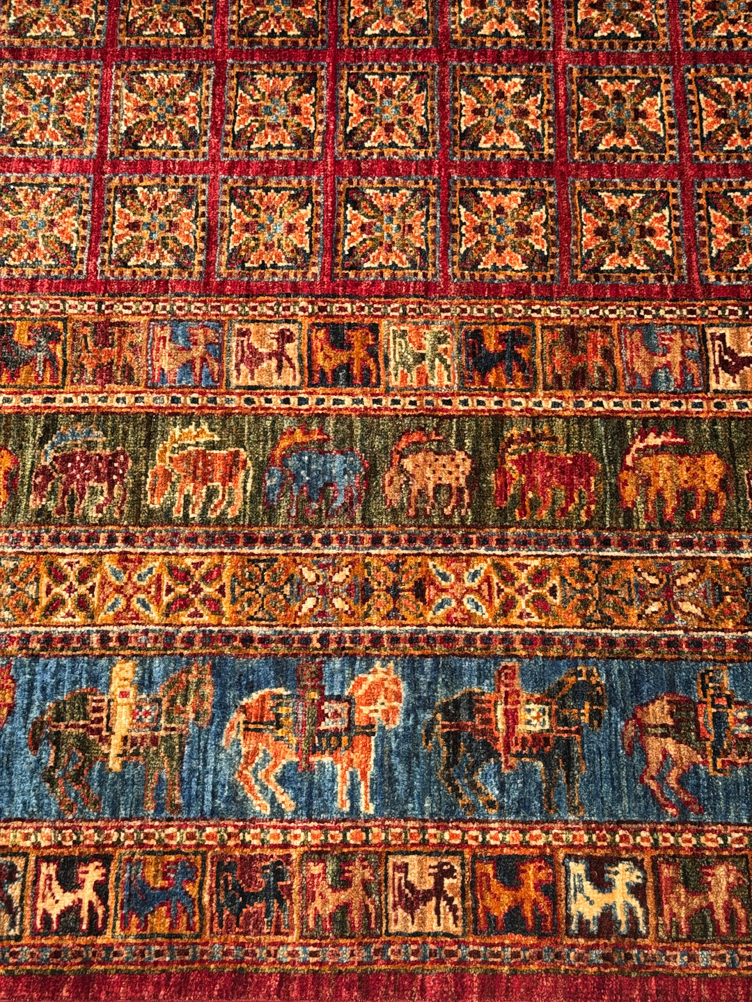 Pazırık Original Hand-Woven Multi Vegetable Dyed Wool Carpet 171x243 4.16 Square Meters - 5x8 ft