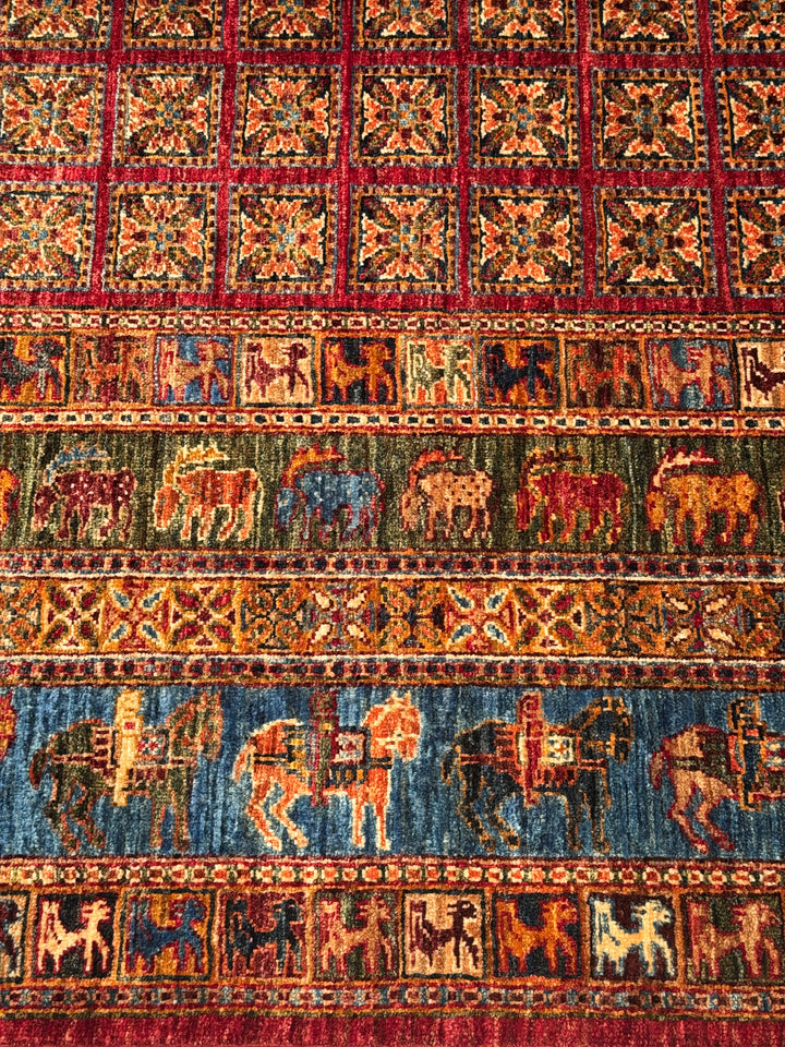 Pazırık Original Hand-Woven Multi Vegetable Dyed Wool Carpet 171x243 4.16 Square Meters - 5x8 ft