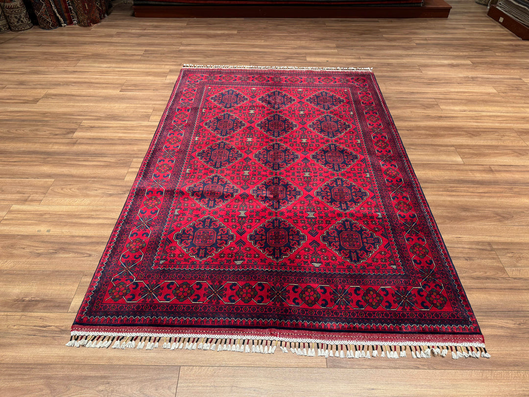 Afghan Carpet Hamyap Original Hand Woven Vegetable Dyed Wool 150x217 3.26 Square Meters - 5x6 ft