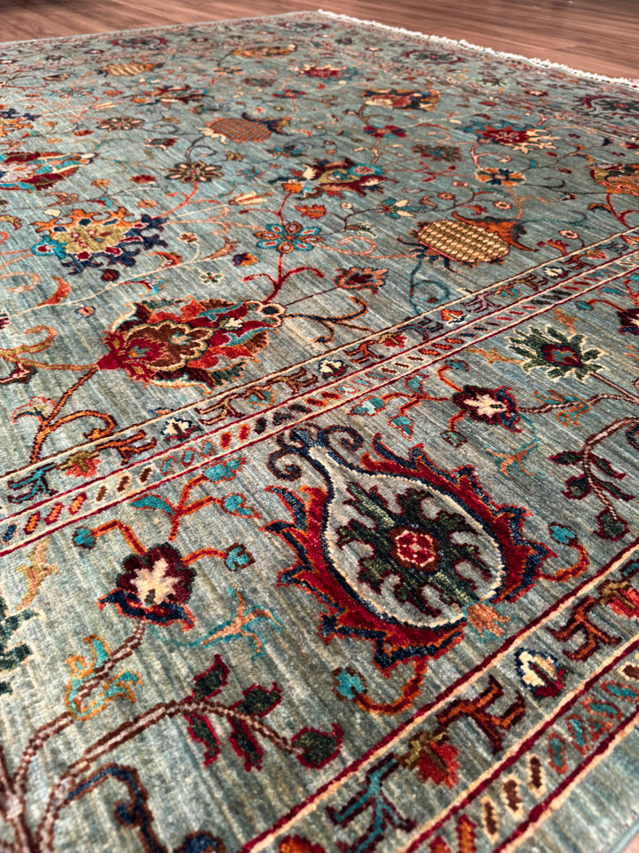 Sultani Binbirgece Orijinal El Dokuması Gri Kök Boya Yün Halı 242x285 6.90 Metrekare - 8x10 ft