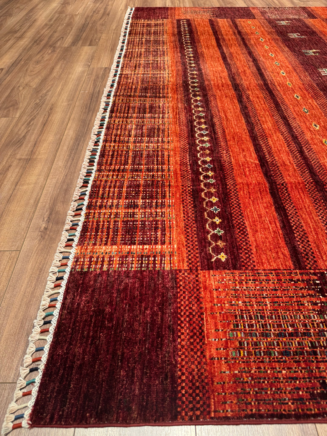 Khorjin Original Hand-Woven Red Vegetable Dyed Wool Carpet 248x292 7.24 Square Meters - 7x10 ft