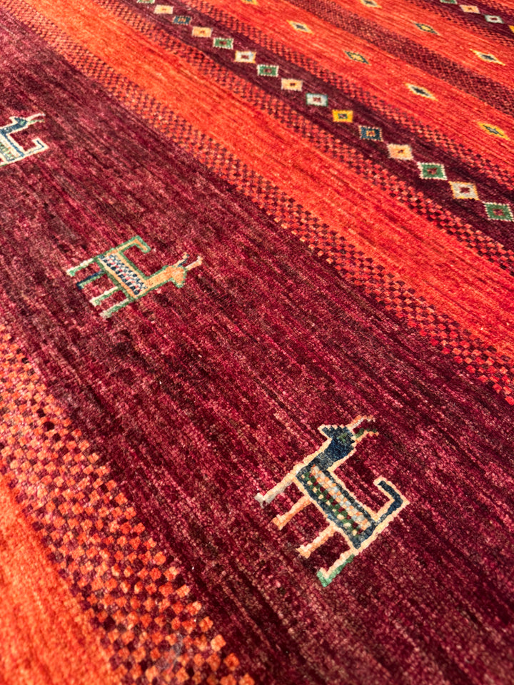 Khorjin Original Hand-Woven Red Vegetable Dyed Wool Carpet 248x292 7.24 Square Meters - 7x10 ft