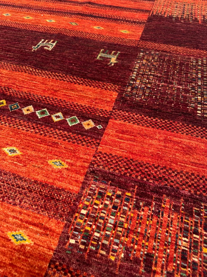 Khorjin Original Hand-Woven Red Vegetable Dyed Wool Carpet 248x292 7.24 Square Meters - 7x10 ft