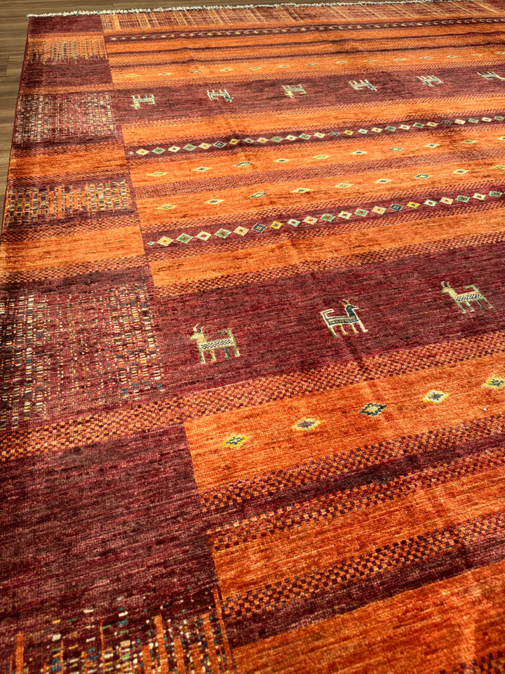 Khorjin Original Hand-Woven Red Vegetable Dyed Wool Carpet 248x292 7.24 Square Meters - 7x10 ft
