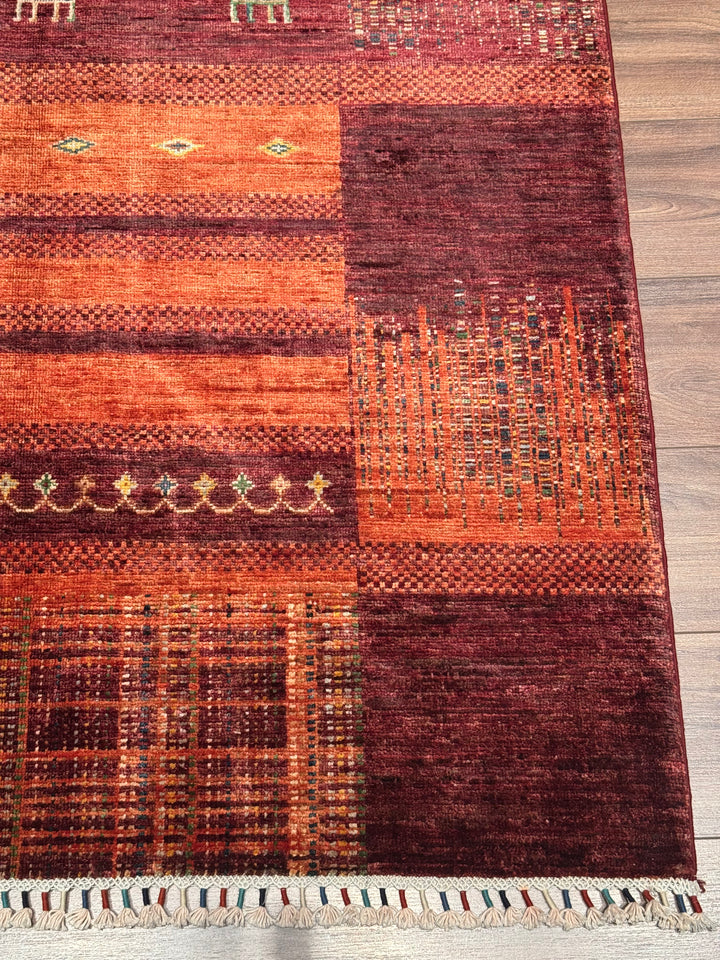 Khorjin Original Hand-Woven Red Vegetable Dyed Wool Carpet 248x292 7.24 Square Meters - 7x10 ft