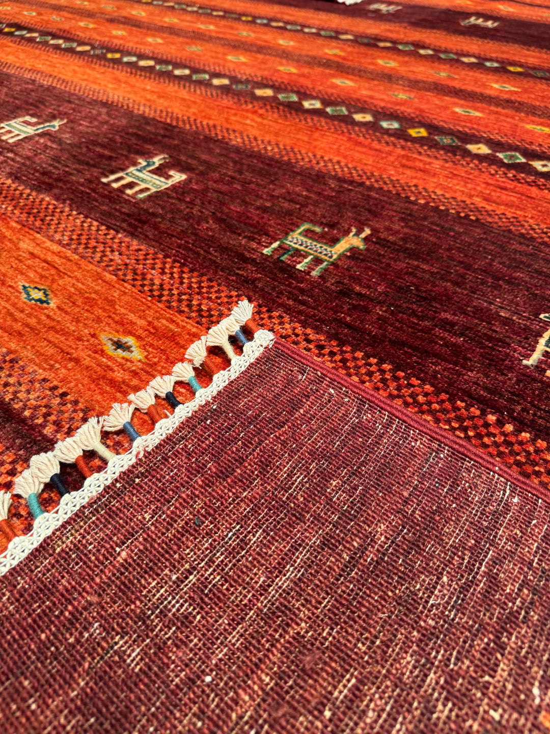 Khorjin Original Hand-Woven Red Vegetable Dyed Wool Carpet 248x292 7.24 Square Meters - 7x10 ft
