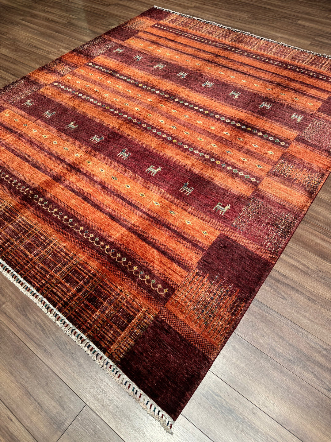 Khorjin Original Hand-Woven Red Vegetable Dyed Wool Carpet 248x292 7.24 Square Meters - 7x10 ft