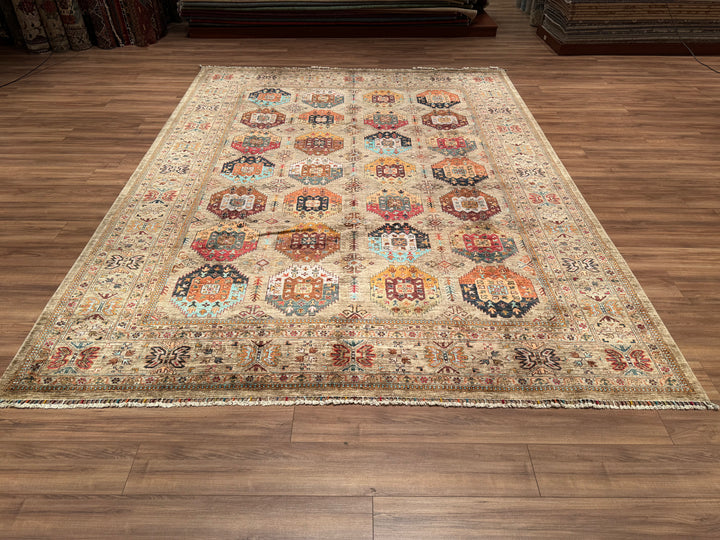 Veziri Original Hand Woven Beige Vegetable Dyed Wool Carpet 279x358 9.99 Square Meters - 9x12 ft