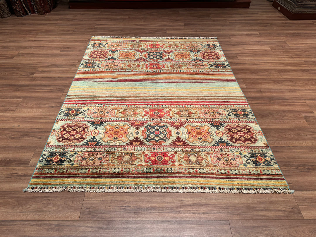 Khorjin Original Hand Woven Beige Vegetable Dyed Wool Carpet 175x230 4.03 Square Meters - 6x9 ft