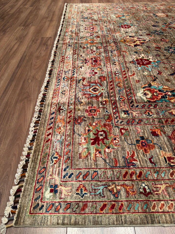 Sultani Binbirgece Original Hand-Woven Beige Vegetable Dyed Wool Carpet 253x308 7.79 Square Meters - 8x10 ft