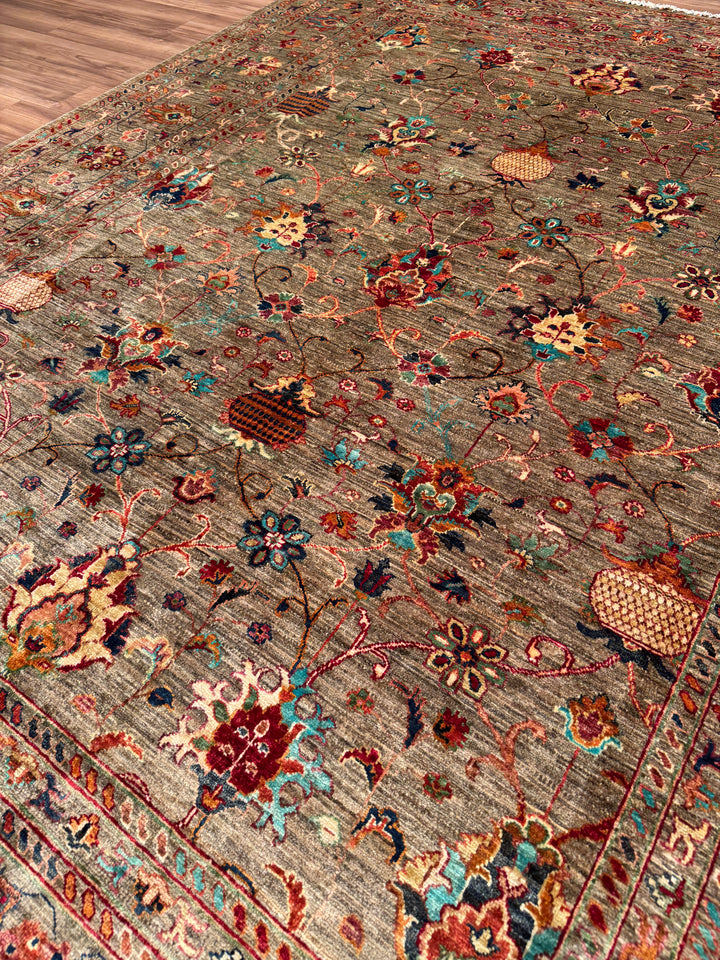 Sultani Binbirgece Original Hand-Woven Beige Vegetable Dyed Wool Carpet 253x308 7.79 Square Meters - 8x10 ft