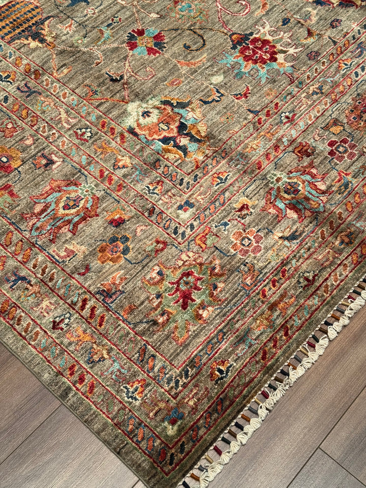 Sultani Binbirgece Original Hand-Woven Beige Vegetable Dyed Wool Carpet 253x308 7.79 Square Meters - 8x10 ft