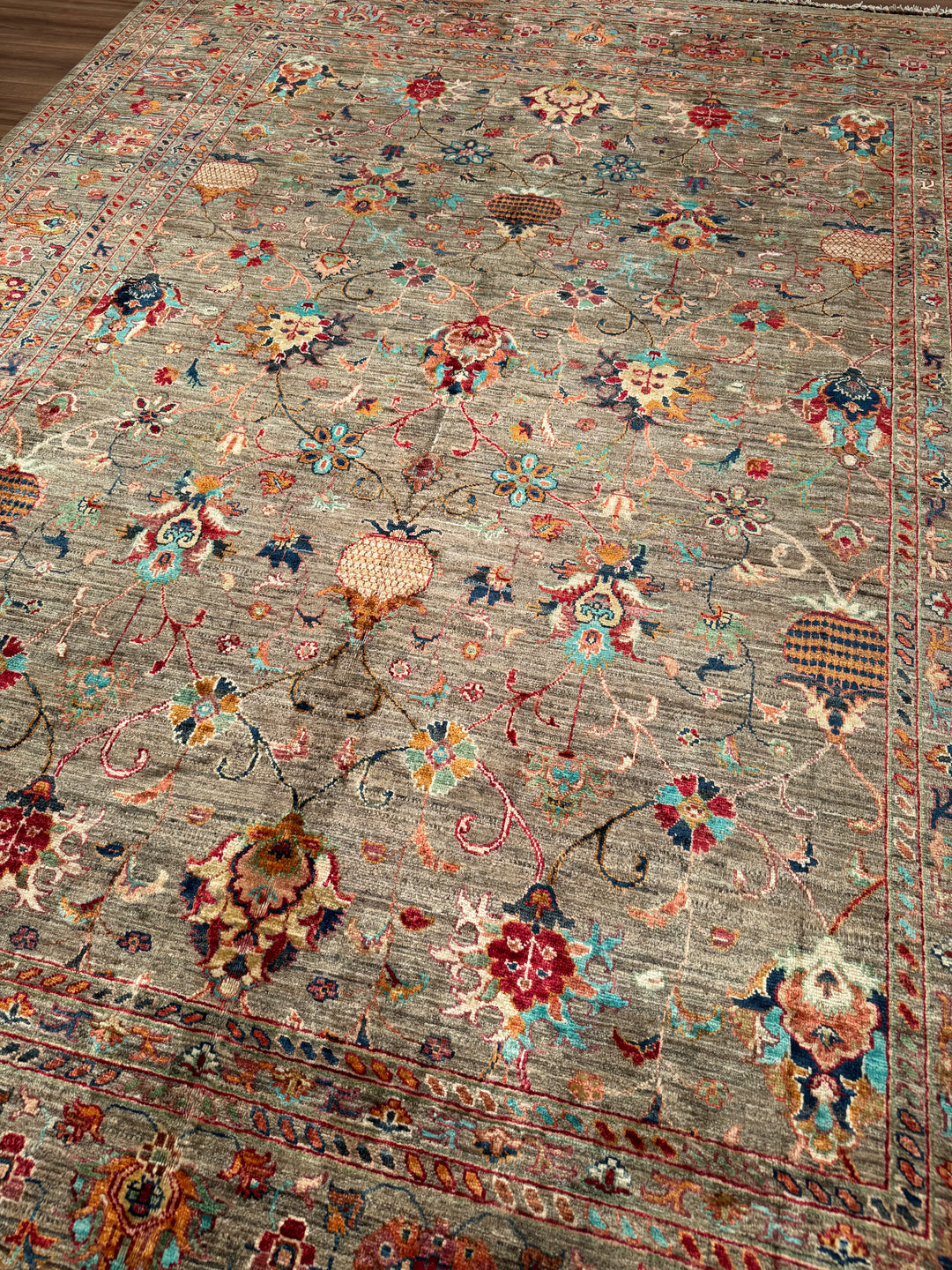 Sultani Binbirgece Original Hand-Woven Beige Vegetable Dyed Wool Carpet 253x308 7.79 Square Meters - 8x10 ft