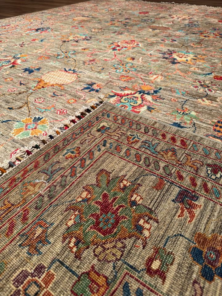 Sultani Binbirgece Original Hand-Woven Beige Vegetable Dyed Wool Carpet 253x308 7.79 Square Meters - 8x10 ft