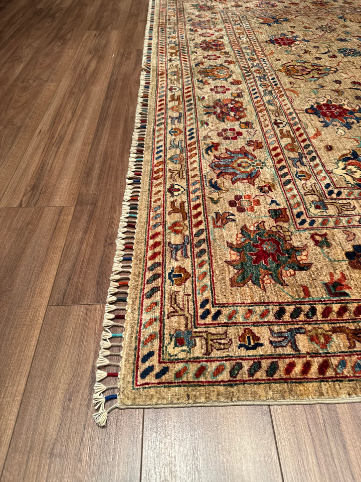 Sultani Binbirgece Original Hand Woven Beige Vegetable Dyed Wool Carpet 252x321 8.09 Square Meters - 8x10 ft