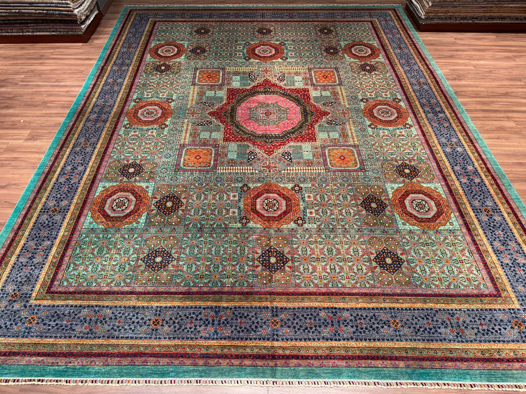 Mamluk Original Hand Woven Multi Vegetable Dyed Wool Carpet 397x498 19.77 Square Meters - 13x16 ft