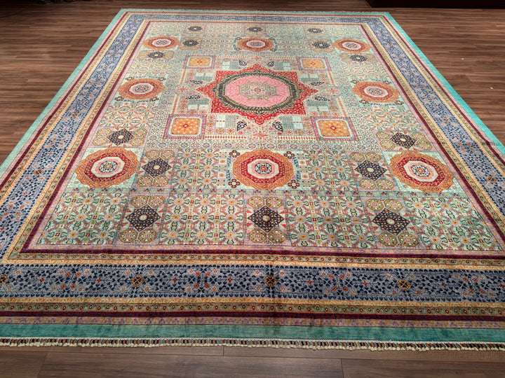 Mamluk Original Hand Woven Multi Vegetable Dyed Wool Carpet 397x498 19.77 Square Meters - 13x16 ft