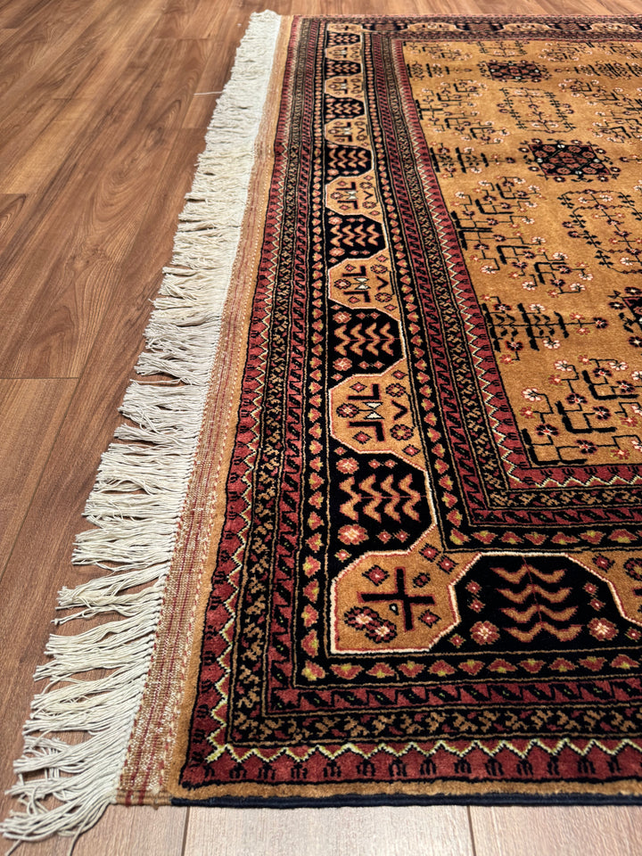 Afghan Carpet Bilcik Original Hand Woven Brown Vegetable Dyed Wool 200x299 5.98 Square Meters - 7x10 ft