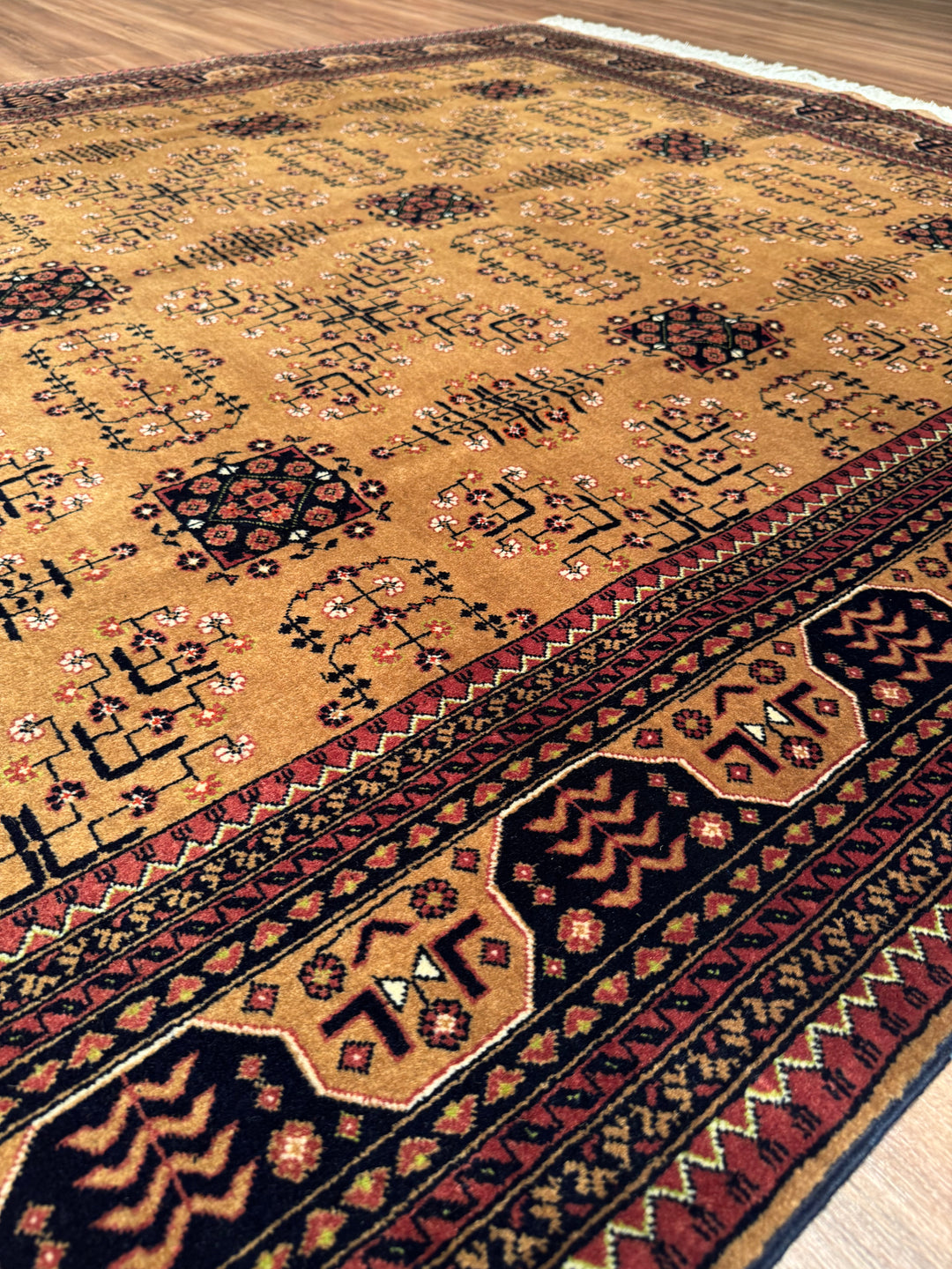 Afghan Carpet Bilcik Original Hand Woven Brown Vegetable Dyed Wool 200x299 5.98 Square Meters - 7x10 ft