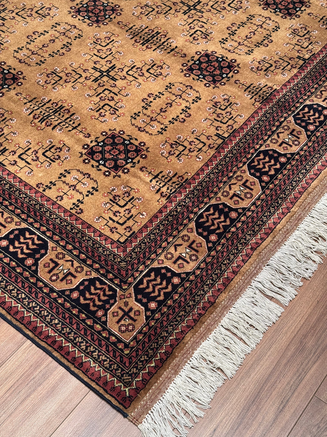 Afghan Carpet Bilcik Original Hand Woven Brown Vegetable Dyed Wool 200x299 5.98 Square Meters - 7x10 ft