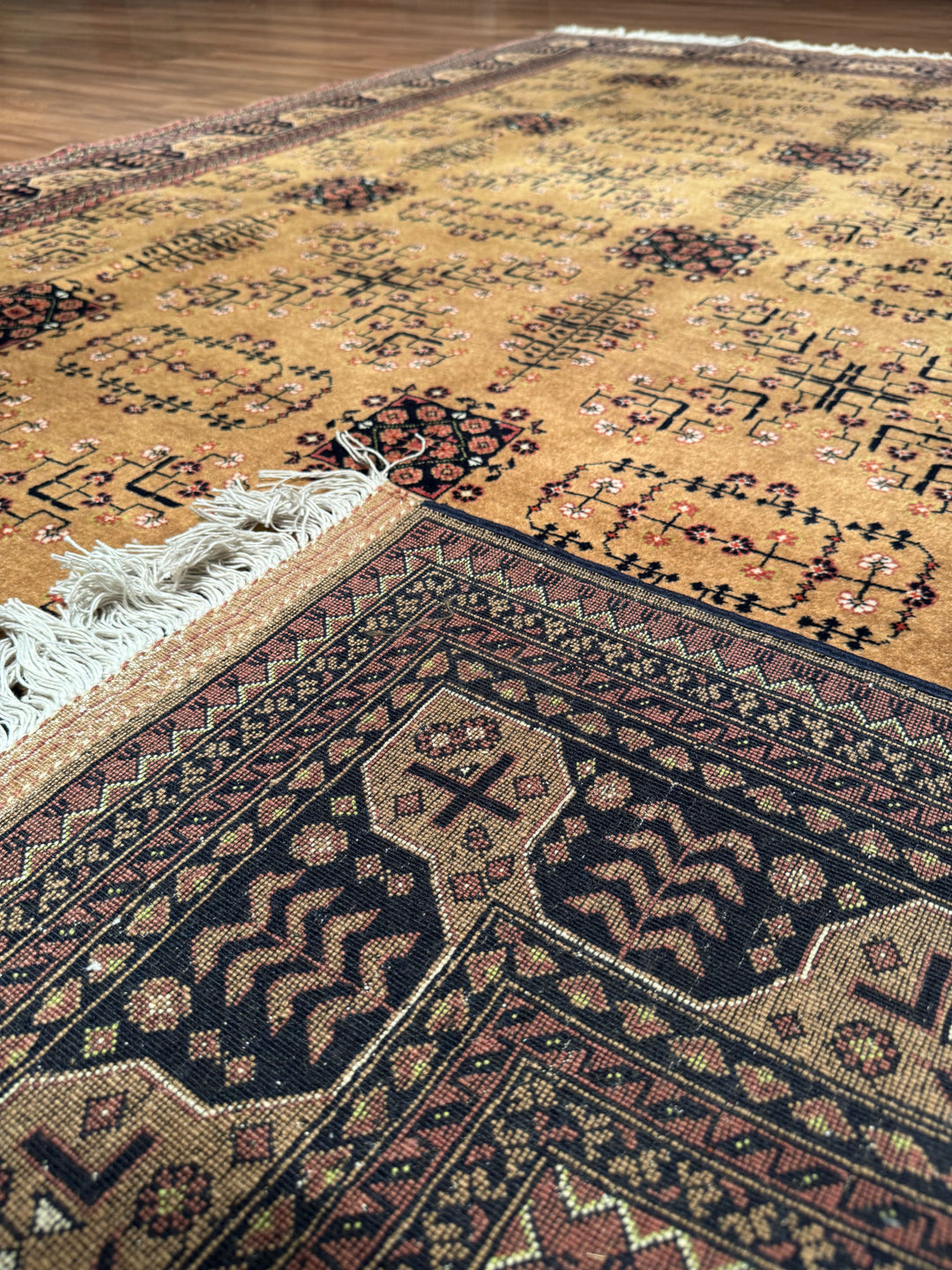Afghan Carpet Bilcik Original Hand Woven Brown Vegetable Dyed Wool 200x299 5.98 Square Meters - 7x10 ft