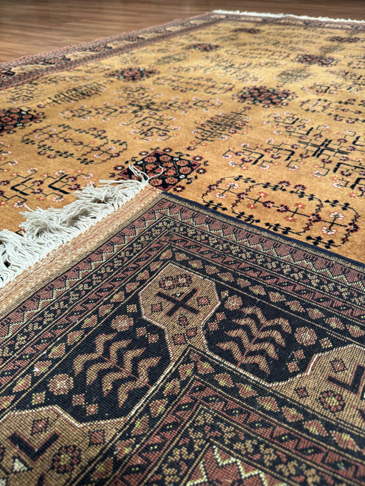 Afghan Carpet Bilcik Original Hand Woven Brown Vegetable Dyed Wool 200x299 5.98 Square Meters - 7x10 ft