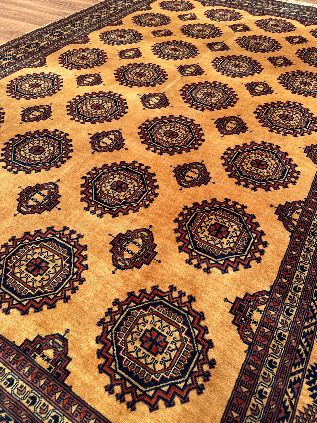 Afgan Halısı Bilcik Orijinal El Dokuması Kahverengi Kök Boya Yün 199x295 5.87 Metrekare - 7x10 ft