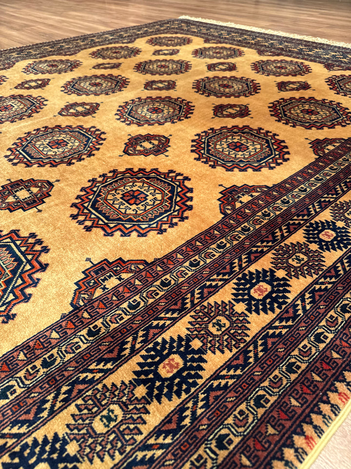 Afgan Halısı Bilcik Orijinal El Dokuması Kahverengi Kök Boya Yün 199x295 5.87 Metrekare - 7x10 ft