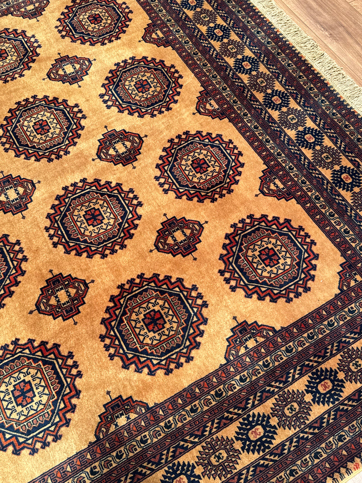 Afgan Halısı Bilcik Orijinal El Dokuması Kahverengi Kök Boya Yün 199x295 5.87 Metrekare - 7x10 ft