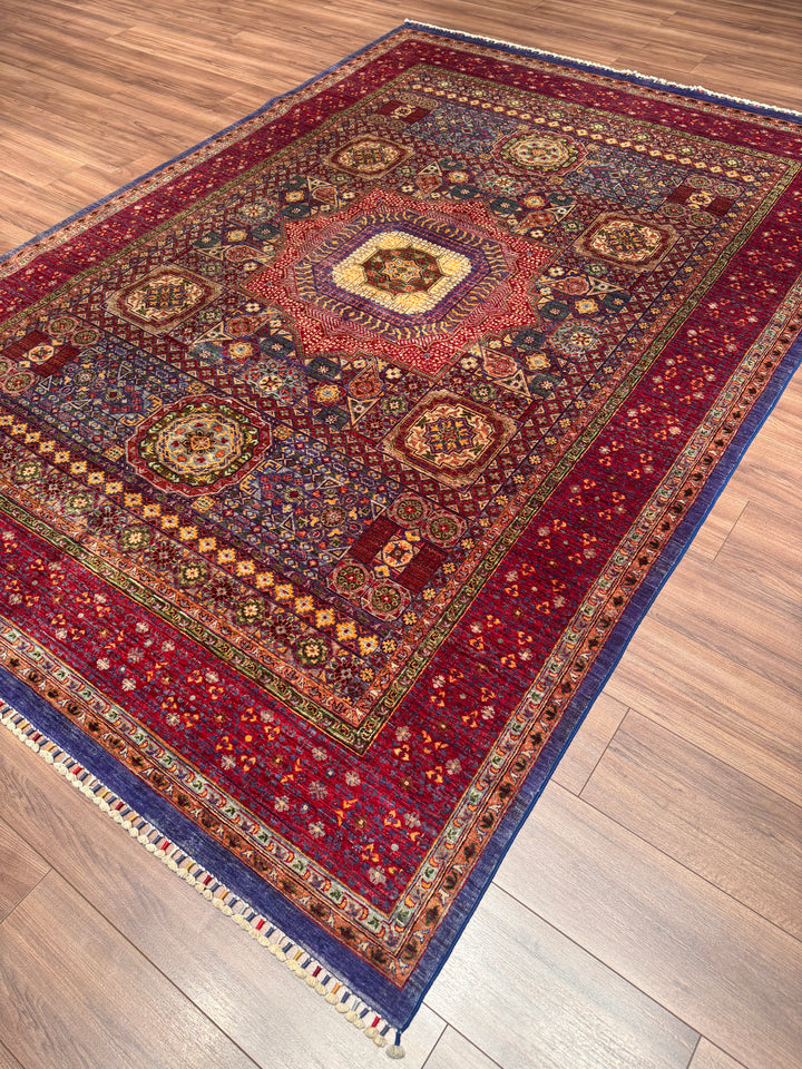 Memlük Orijinal El Dokuması Kırmızı Kök Boya Yün Halı 210x300 6.30 Metrekare - 7x10 ft