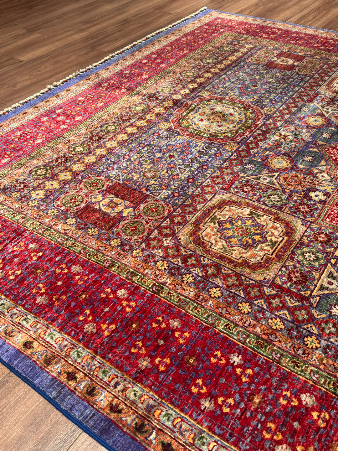 Memlük Orijinal El Dokuması Kırmızı Kök Boya Yün Halı 210x300 6.30 Metrekare - 7x10 ft